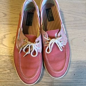 Polo Ralph Lauren Salmon Pink Boat Shoes Size 11